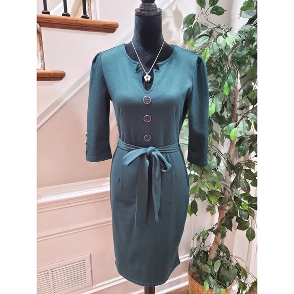 Grace Karin Women's Green Polyester Long Sleeve Casual Knee Length Dress Size M - Picture 8 of 14